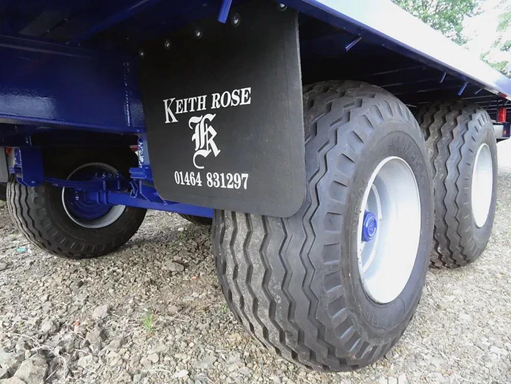 Branded mudflap and tyres